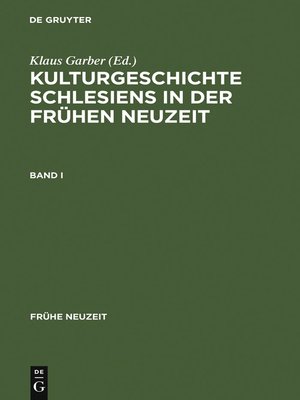 cover image of Kulturgeschichte Schlesiens in der Frühen Neuzeit